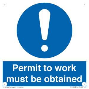 Permit to work must be obtained